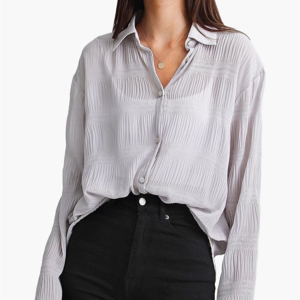 Bella & Bloom yoko shirred chiffon shirt